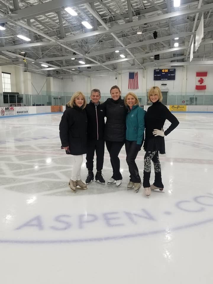 Skating friends at Aspen ice rink